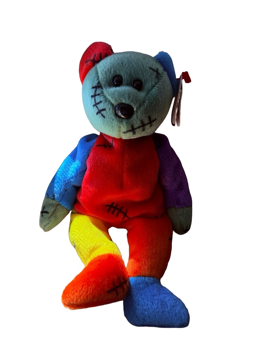 Ty Beanie Babies Frankeneddy Bear 2001 Halloween Plush Retired w/ Tag